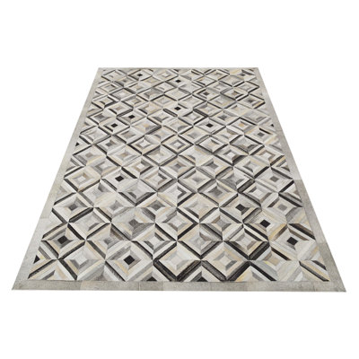 Sao Paulo Rectangle Geometric Cowhide Hand Woven Area Rug