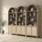 84.25''H Rattan Arched Bookcase With Adjustable Shelf-1156656790