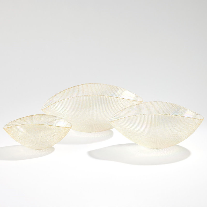 Glass Decorative Bowl, 8" H x 19" W x 12.50" D