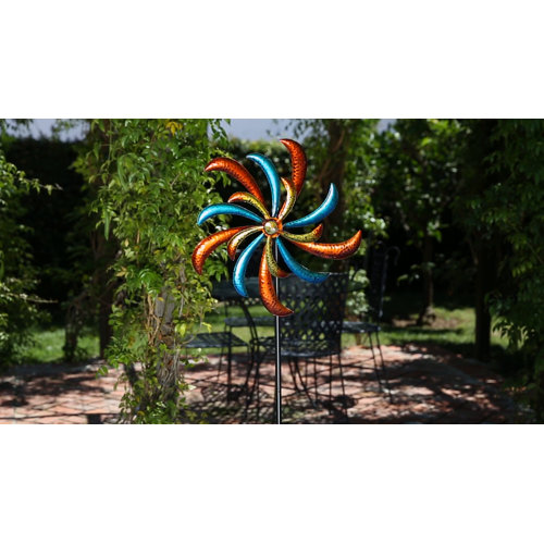 Gracie Oaks Huette Weather Resistant Metal Abstract Rotator & Reviews ...