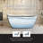 Transolid Finley 59 in. x 28.75 in. Freestanding Soaking Acrylic Bathtub with Center Drain in Gloss Two-Tone Marble Grey and White-125937713