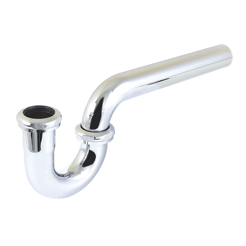 Kingston Brass Made To Match 1-1/4 (or 1-1/2) x 1-1/2 Inch Decor P-Trap without Flange, 13-1/16 Inch Length, 18 Gauge