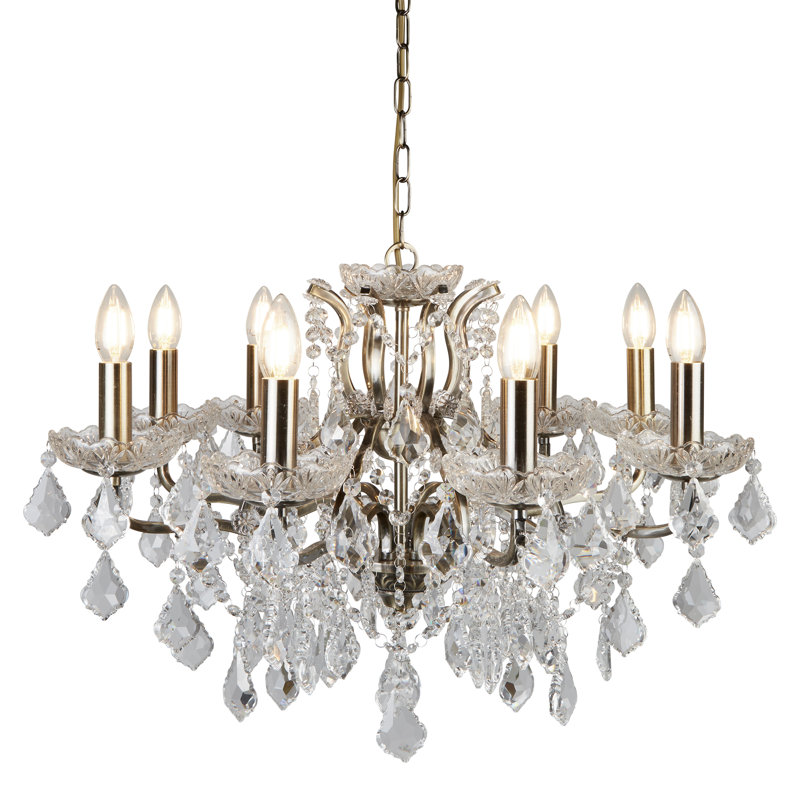 Alize 8 - Light Candle Style Chandelier, Antique Brass