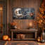 Tableau sur toile d'Halloween avec masque lunaire surréaliste et lanterne ailée-1260558855