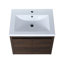 Armoire de salle de bain 24 po avec lavabo - Fixation murale, portes à fermeture en douceur, finition noyer, lavabo à fixation moderne, noyer, fermeture, élégant-1117626847-1117626840