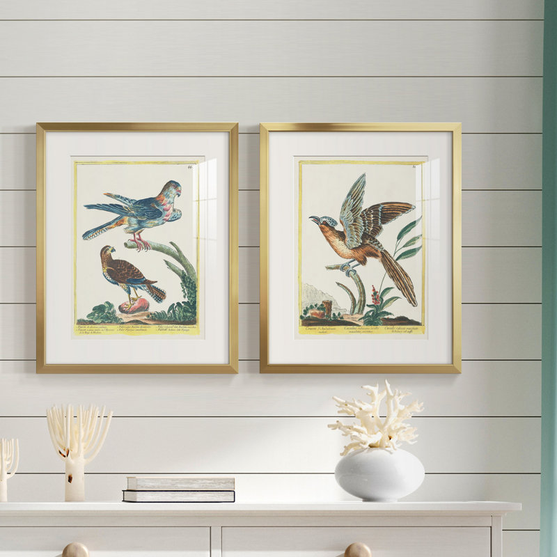 «Pastel Birds III», reproduction encadrée de qualité supérieure, prête à être accrochée