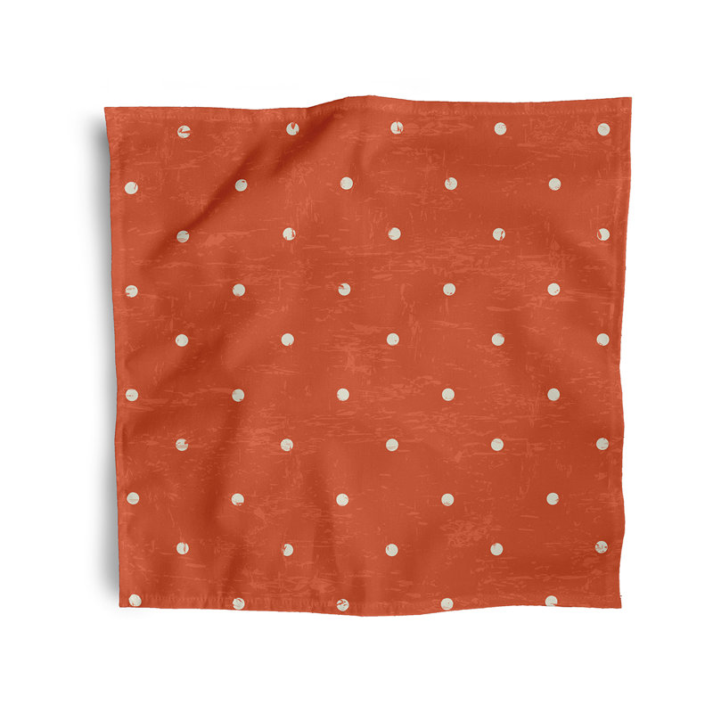 Leviner Polyester Polka Dots Square Napkin, Orange