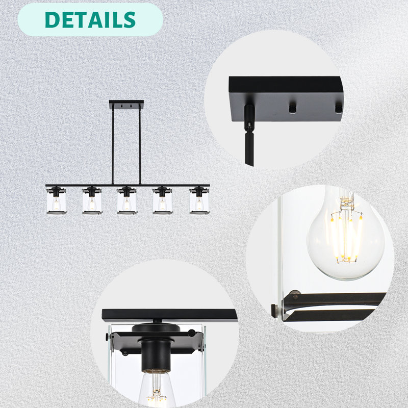 Sariyah 5 - Light Kitchen Island Pendant, Black
