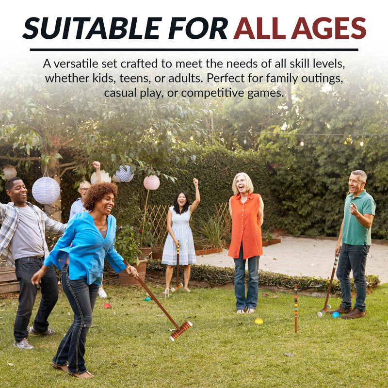 Jeu de croquet 6 joueurs avec étui de transport