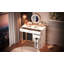31.5'' Makeup Vanity Desk With Lighted Mirror, Luxury Dressing Table With 2 Drawers And 1 Cabinet, 3 Lighting Modes Available For Bedroom, White-Gold
