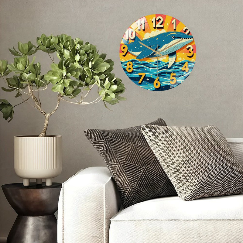 Horloge murale Whale Ocean