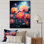 «Tulipes célestes multicolores la nuit II» sur toile