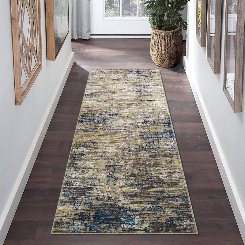 Non-Slip Machine Washable Area Rugs, Modern Abstract Rug with Non-Slip Backing for Living Room Bedroom Dining Room