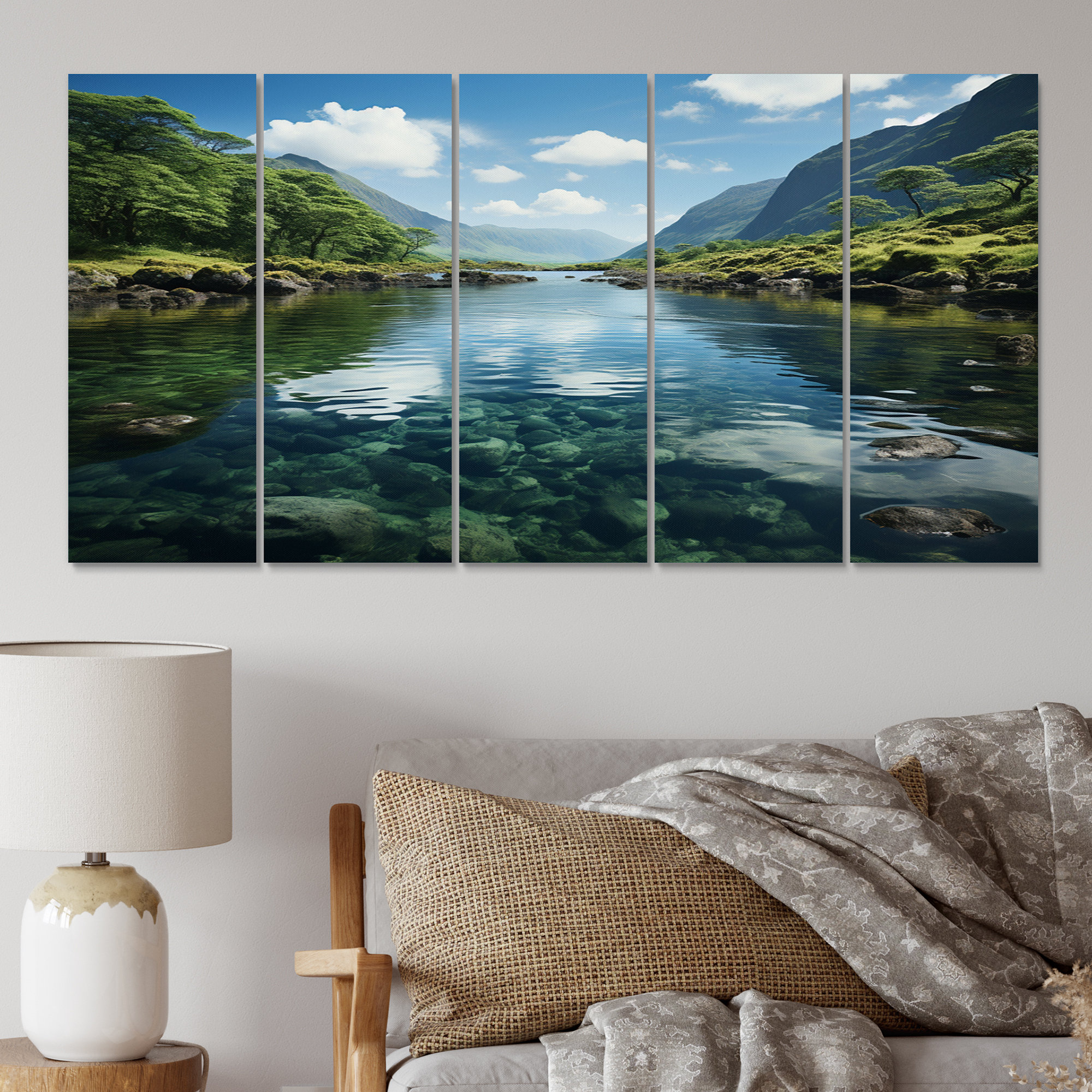 DesignArt Ireland Glimmering Lakes Ireland Metal Wall Decor Set
