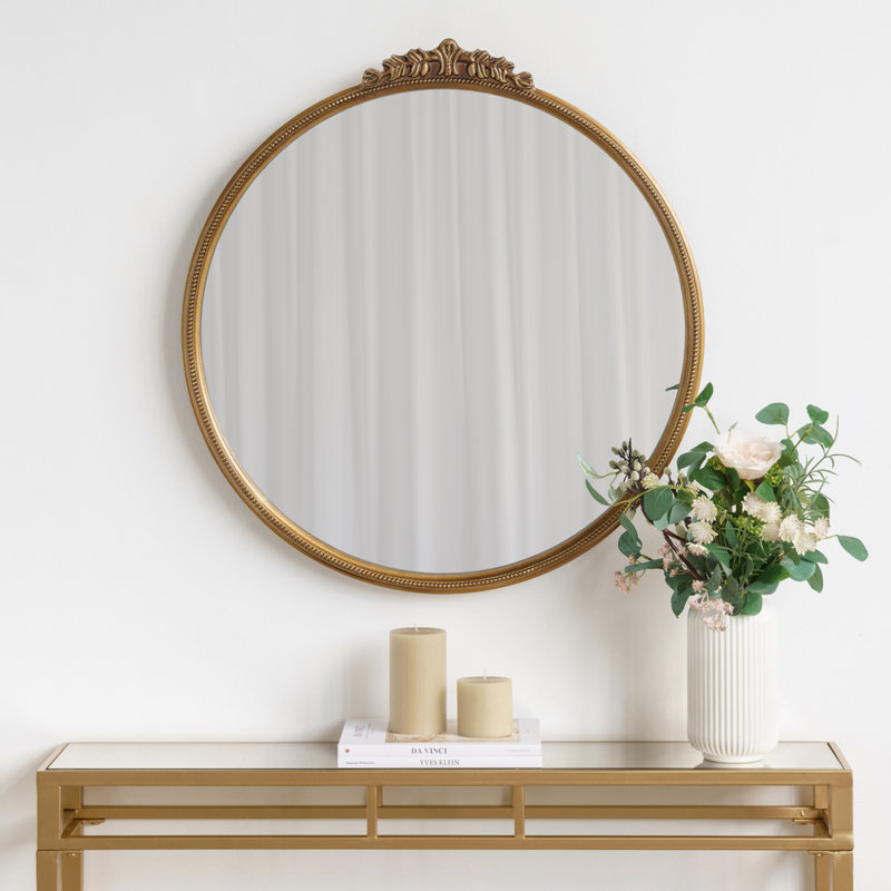 Vanity Accent oval decorative metal wall mirror living bathroom