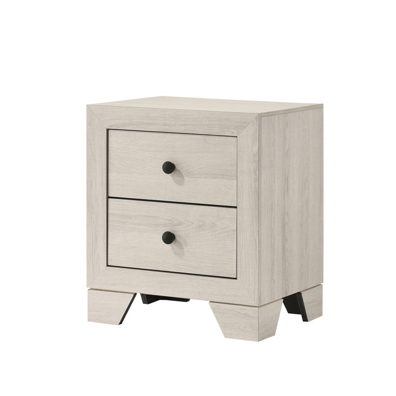 Modern Elegance Nightstand, White Washed