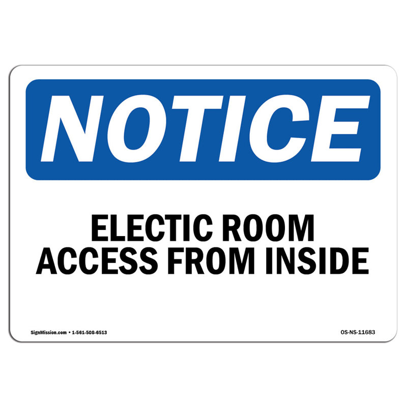 Panneau d'accès à la salle électrique par l'intérieur, H 12 po x l 18 po x P 0,1 po