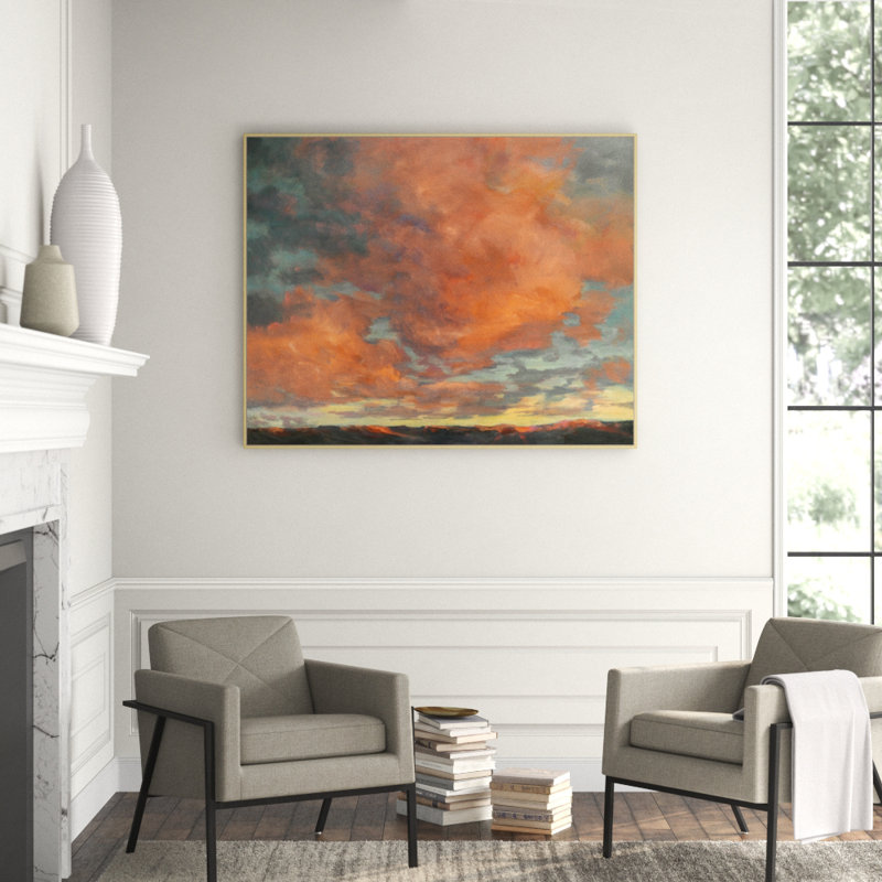 Western Sunset' Framed Print on Canvas