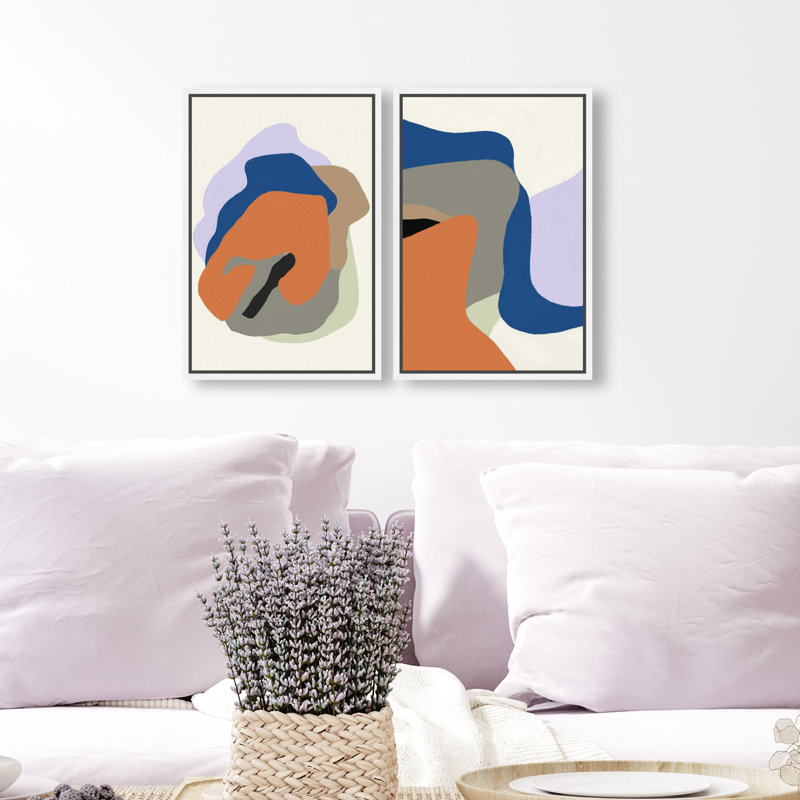 Together Set Set by Oliver Gal, 11"H x 16"W, White Floater Frame