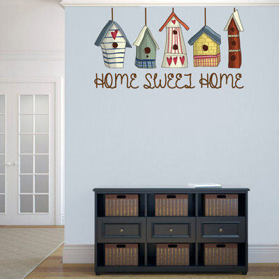 Home Sweet Home Bird Houses Printed Wall D&eacute;cor
