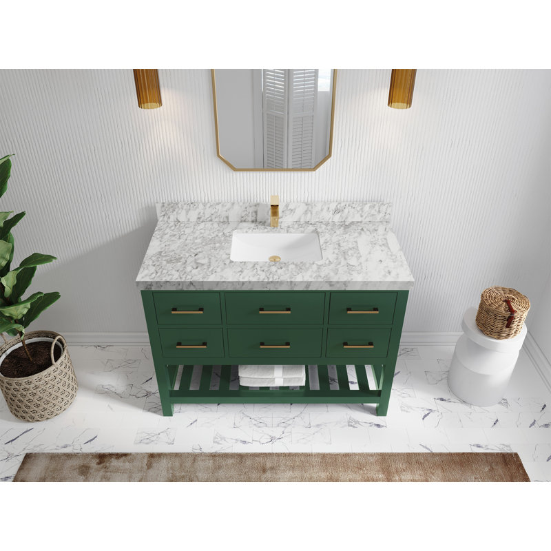 Ensemble de meuble-lavabo simple l 48 po Parker, Marbre de Carrare