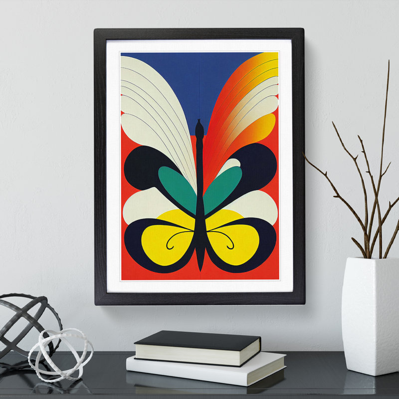Butterfly In No.4 - Print, White, Black Framed, 66cm H x 48cm W x 2cm D