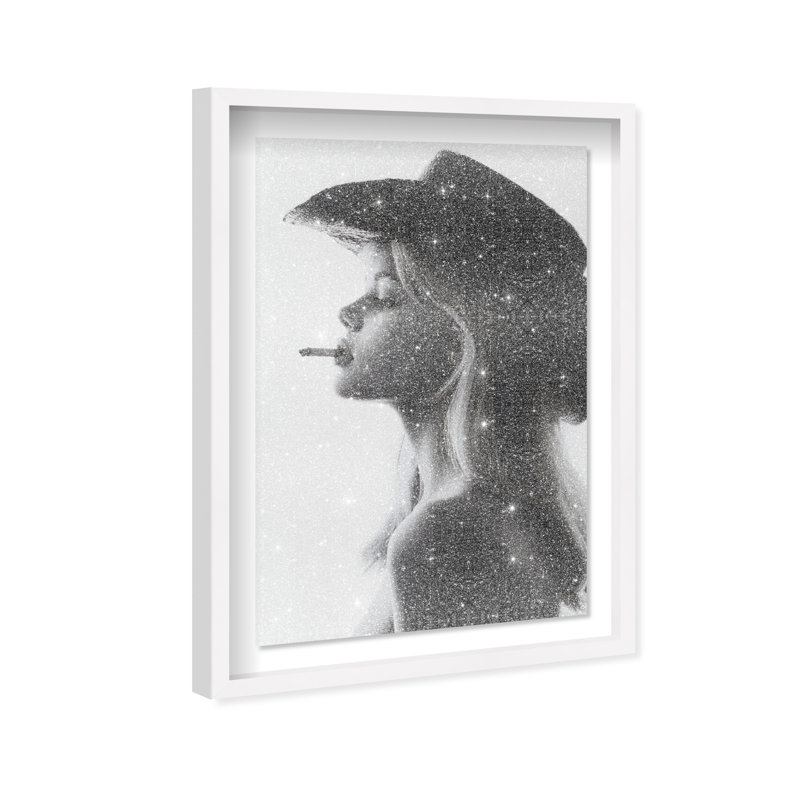 Desert Cowgirl Framed Graphic Art, 25.5"H x 17.5"W, White Shadowbox