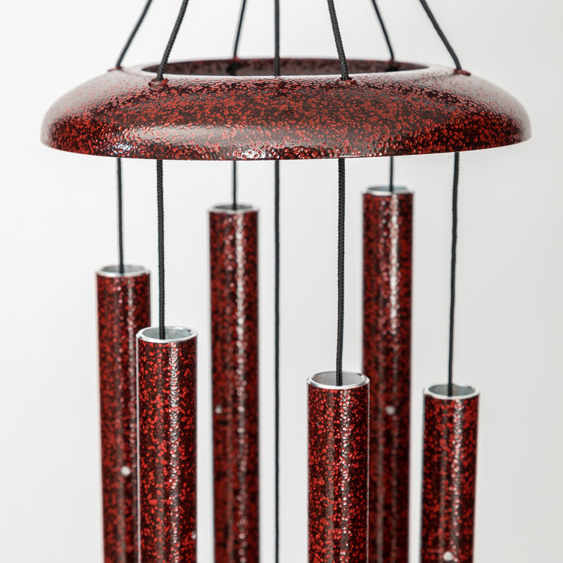 Ruby Splash Aluminum Wind Chime with Circular Design