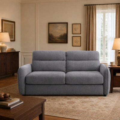 77.15" Upholstered Sofa Convertible Sleeper Sofa with Pull-Out Innerspring & Foam Mattress