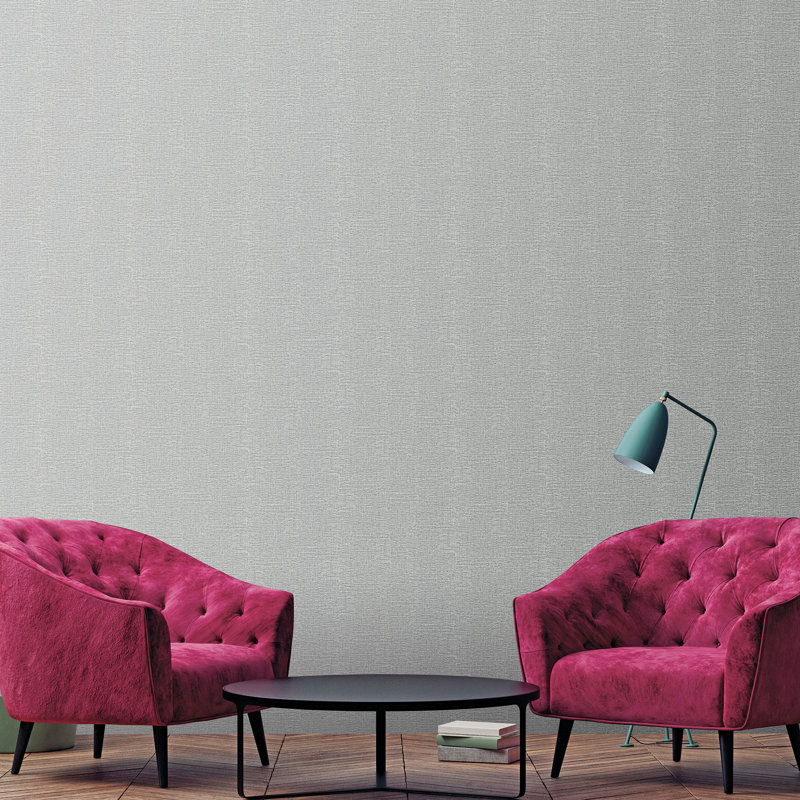 Emporium Mottled Metallic Plain 33' L x 21" W Wallpaper Roll, Silver