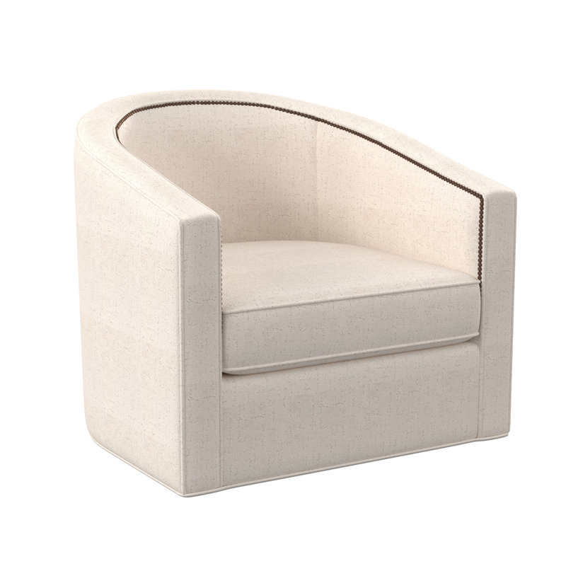Fauteuil demi-tonneau de 34 po Ambre, Ivoire de Venise, Laiton poli - petite