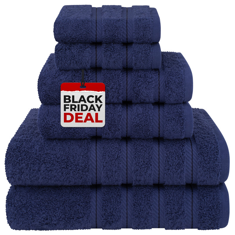 Ensemble de serviettes de bain 100% coton de qualité supérieure, collection 6 pièces Darcelle super douce et absorbante