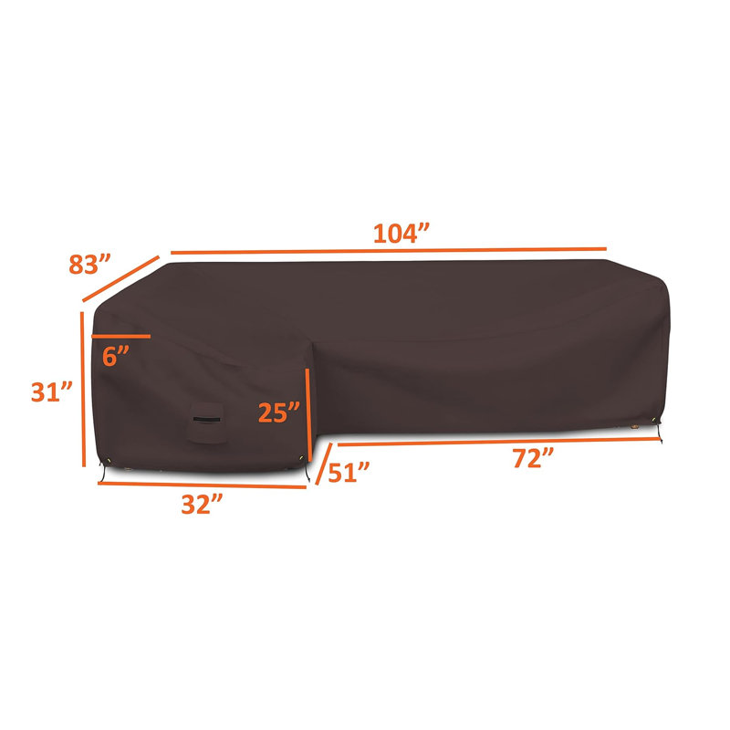 Outdoor Cover, 78.7cm H x 210.8cm W x 81.3cm D, Coffee