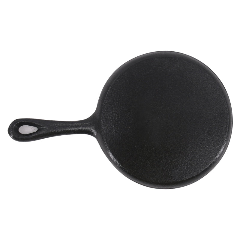 Cast Iron Frying Enamel Pan Grill BBQ Skillet Pancake Reversible Griddle Plate Pizza Pan, 14cm