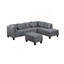 Canapé, chaise et repose-pieds 104,5 po, gris