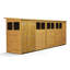 Modular Pent Garden Shed  18X4   Double Door Windows