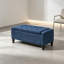 Banc de rangement avec repose-pieds, banc d'entrée rembourré avec siège, avec plateau relevable et pieds en bois d'hévéa-1430032403