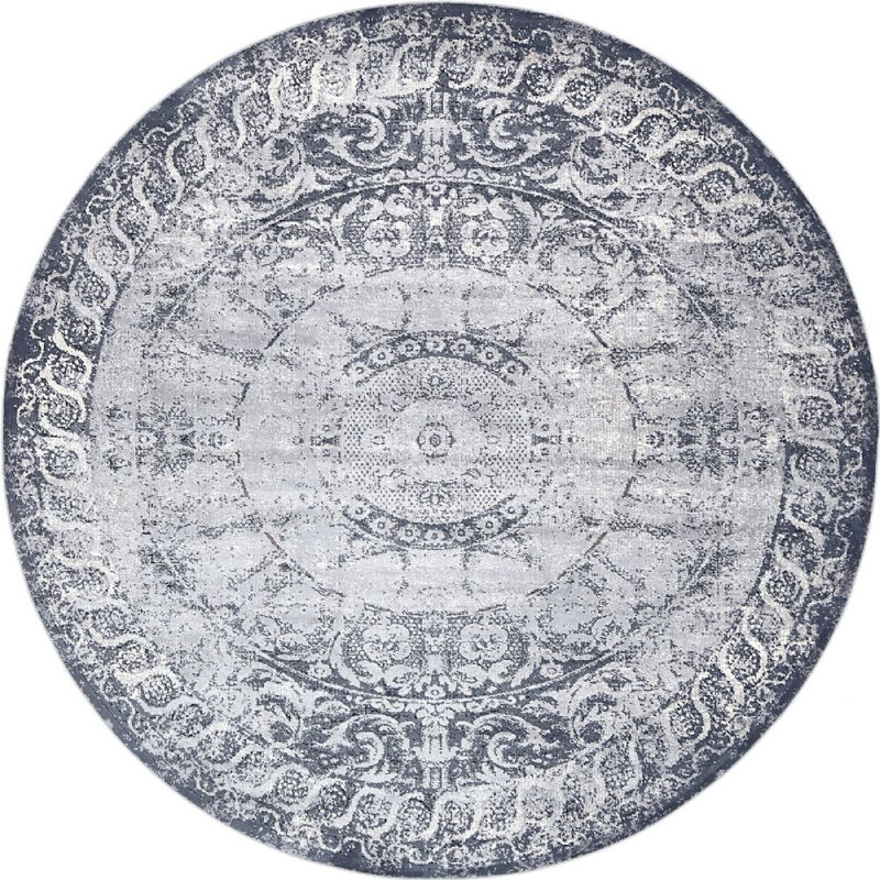 Parrado Ikat Indoor Rug, Round 4'
