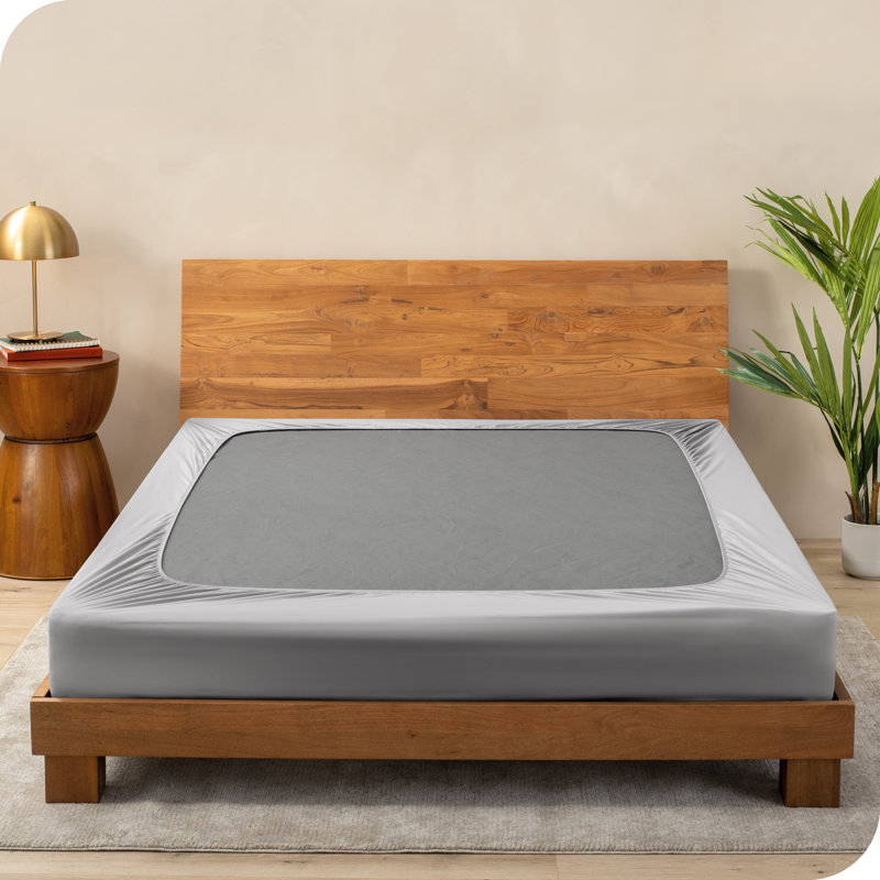 Housse de sommier enveloppante, Gris clair, Grand