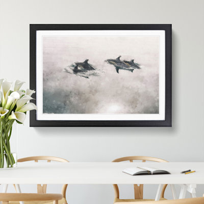 Swimming Dolphins - Picture Frame Painting