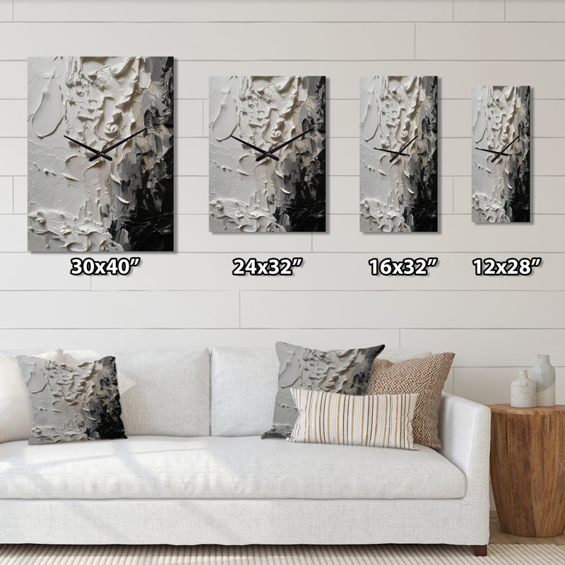 Jalik - Très grandes horloges murales en marbre abstrait, H 32 po x l 24 po x P 1 po