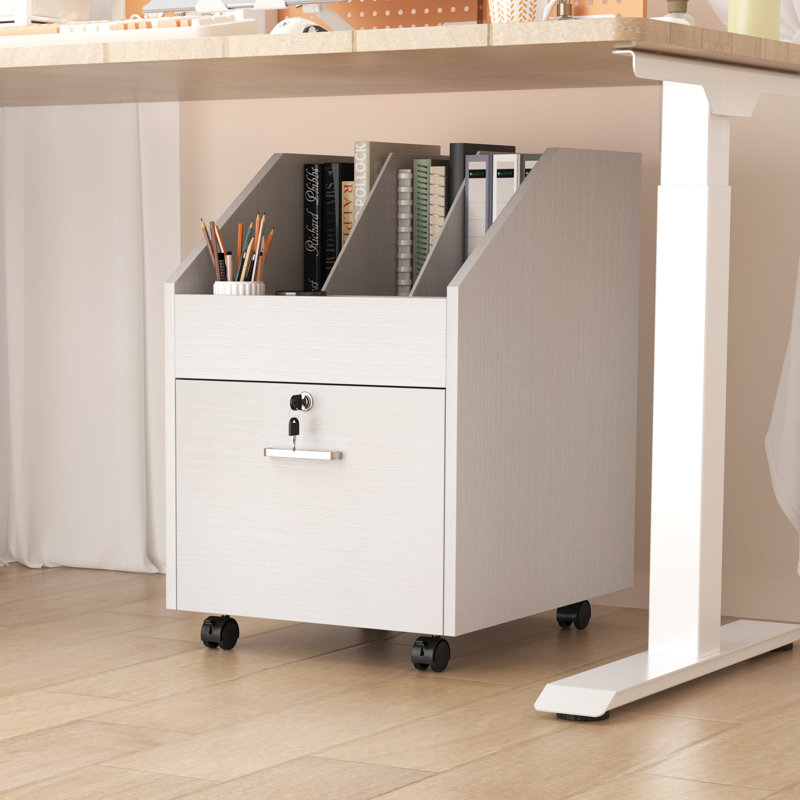 15.75'' Wide 1 -Drawer Mobile File Cabinet, White
