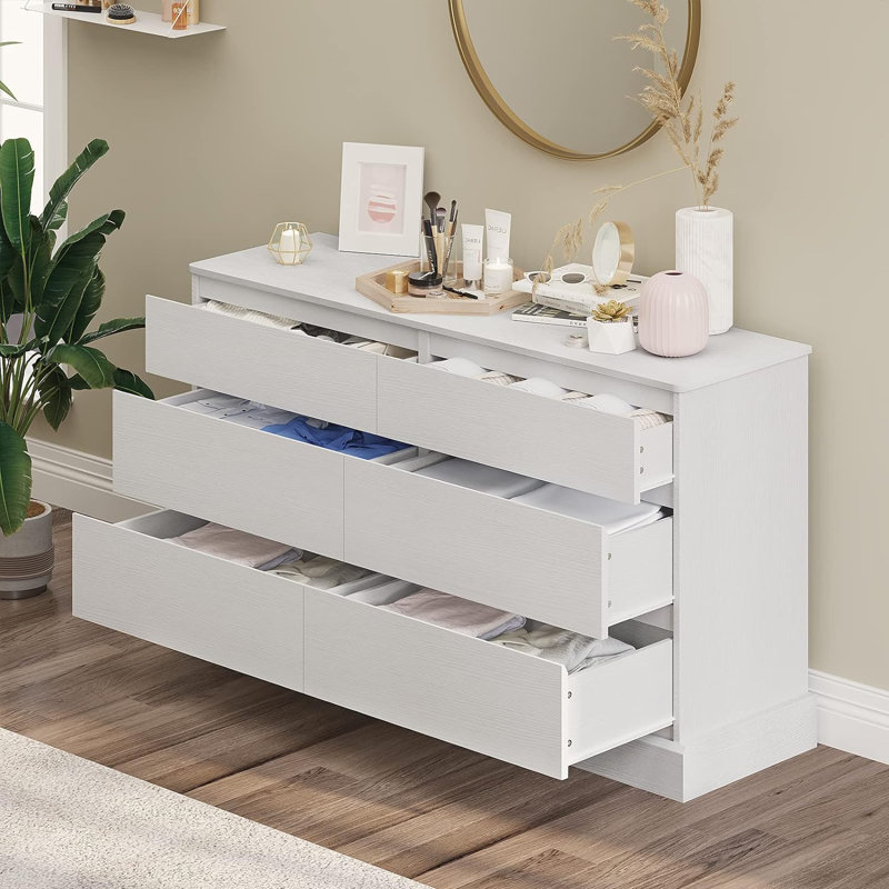 Airess 15.7'' W 6 - Drawer Dresser, White