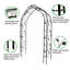 Arche de jardin treillis pour plantes - stable, 97,55 po Élevé, finition noire, hauteur, métal galvanisé
