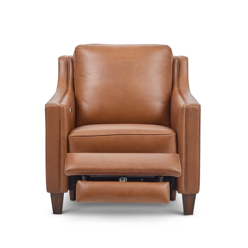 Fauteuil inclinable en cuir véritable Finnegan, Cuir véritable brun Finnegan