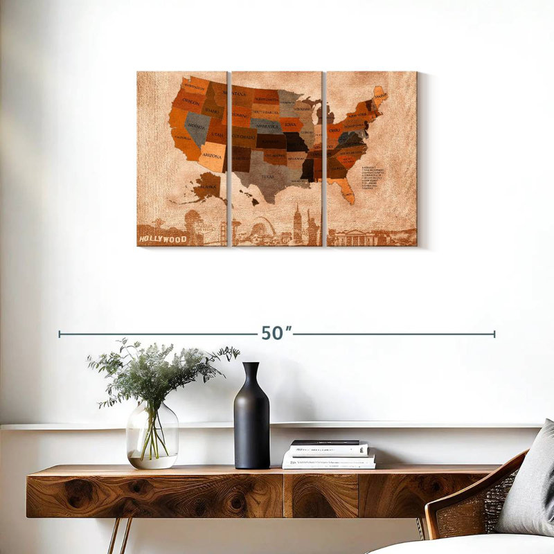 Aliaz Autumn USA Map, 20" H x 33" W