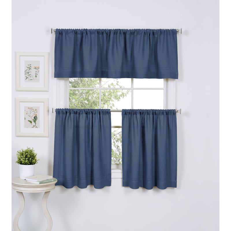 Reade Tailored Cafe Curtain, 24" H x 30" W, Indigo