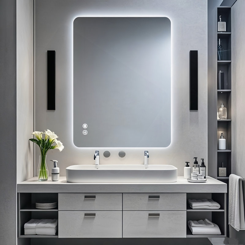 Miroir rectangulaire rétroéclairé, 30 po x 40 po