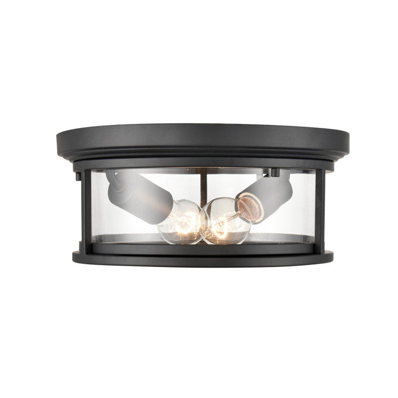 2 lumières 12 po Bronze thermolaqué pour l'extérieur, Noir, Transparent