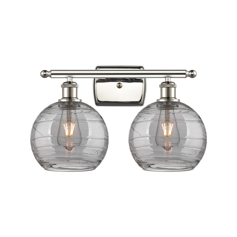 Halvorson 2 - Light Dimmable Vanity Light, Polished Nickel, Bulb Not Included, Light Smoke
